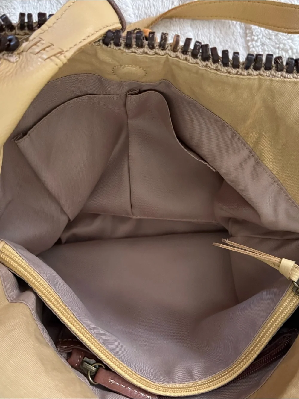 The Sak Warm Yellow Leather Hobo with Tassel Accent